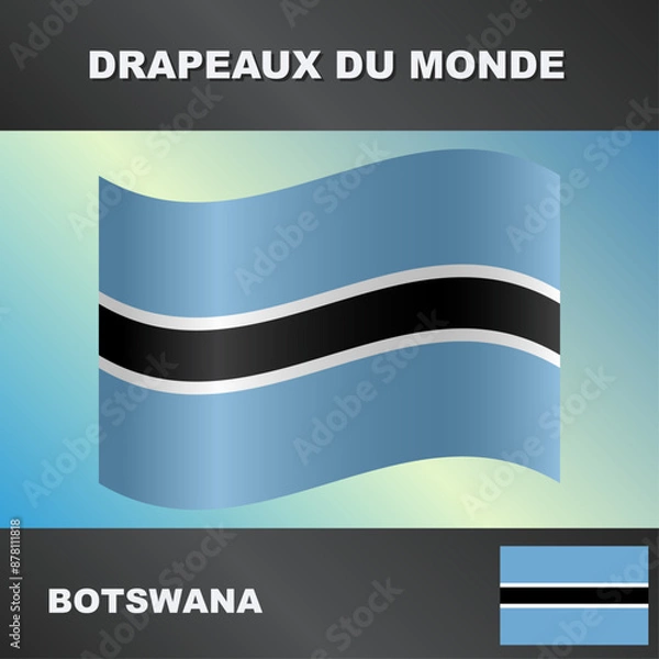 Obraz Drapeau ondulé par le vent  du botswana