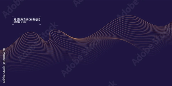 Fototapeta Wavy, wriggling lines on a dark background. Abstract background with amorphous shapes. A template for placing text and information. Beautiful stylish design.