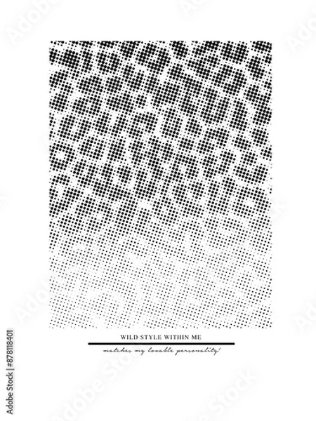 Fototapeta dotted animal black and white background