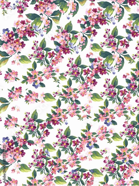 Fototapeta flower print design on plain base 