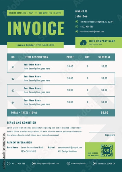 Obraz Modern Business Invoice Template Design