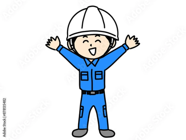 Obraz 笑顔の作業のイラスト