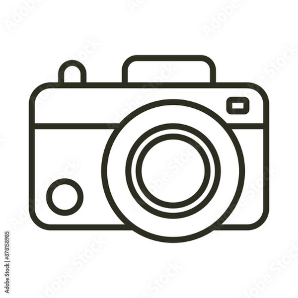 Fototapeta Camera outline icon. Photo camera vector icon illustration image
