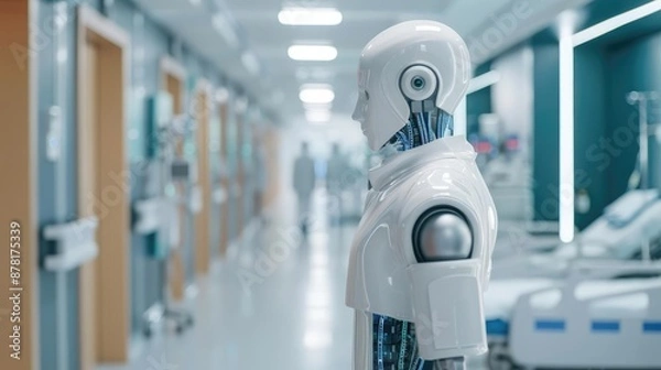 Fototapeta AI healthcare systems, automated hospital management, advanced medical technology
