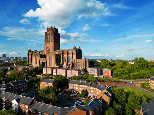 Obraz Aerial view of Liverpool Anglican Cathedral
