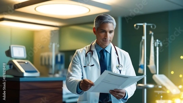 Fototapeta doctor looking at x ray