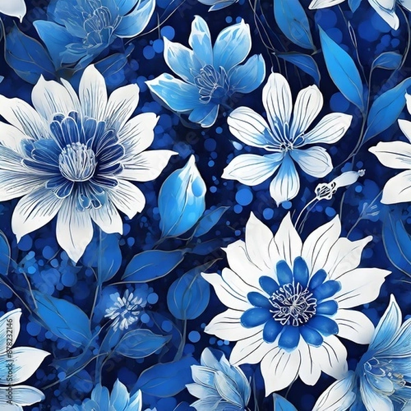 Fototapeta seamless floral pattern