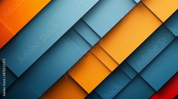 Fototapeta Abstract Blue And Orange Geometric Pattern