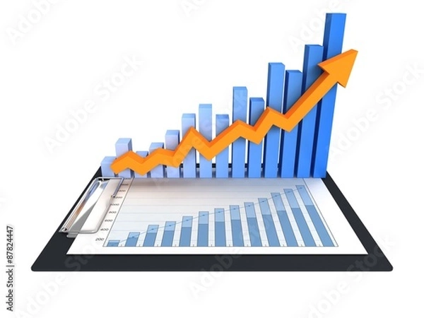 Obraz business graph and chart