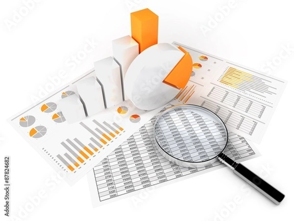 Obraz business graph and chart