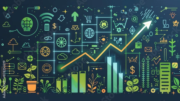 Fototapeta グラフをイメージしたグラフィック