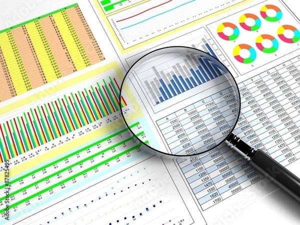 Obraz business graph and chart