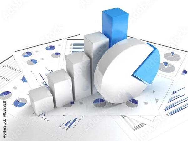 Obraz business graph and chart