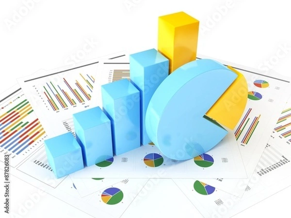 Obraz business graph and chart
