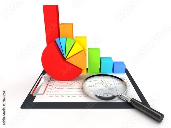 Obraz business graph and chart