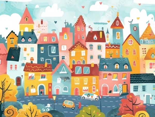 Obraz Colorful houses in a charming town