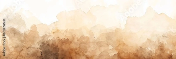 Fototapeta Abstract Watercolor Background with Brown and White Colors