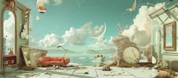 Obraz Surreal Dreamscape with Floating Objects