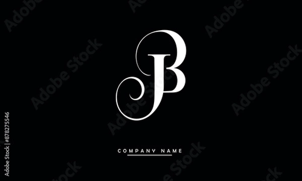 Obraz JB, BJ J, B Abstract Letters Logo Monogram