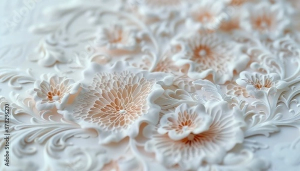 Fototapeta Delicate Floral Papercraft with Intricate Details and a Smooth Coated Finish Fine Craftsmanship and Exquisite Design