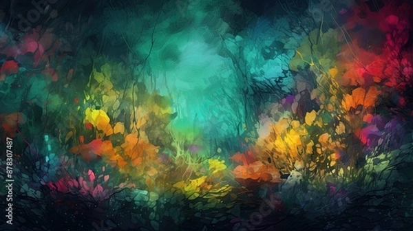 Obraz Colorful abstract background. Ai generative