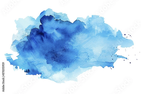Fototapeta A beautiful abstract composition of blue watercolor brush strokes, creating a vivid and artistic splash effect reminiscent of ocean waves and sky.
