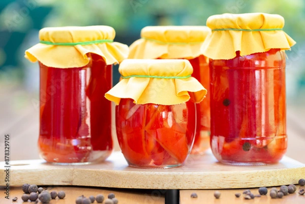 Obraz Preserved fresh homemade cucumbers