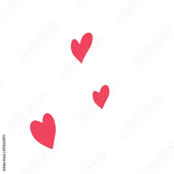 Fototapeta Seamless hearts pattern with white background. Vector repeating texture.