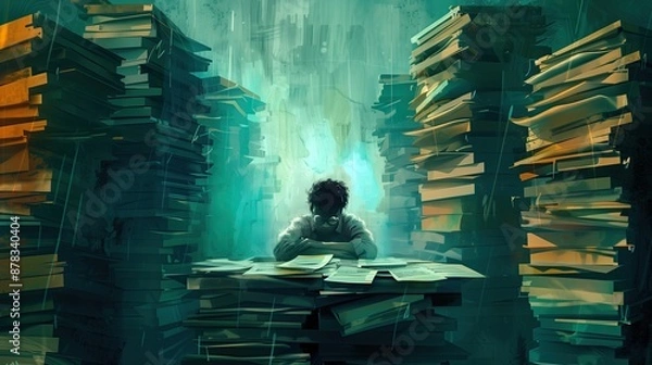 Fototapeta A dead-end and false concept of self-development. The rat race. As busy as a bee. Burn the candle at both ends. run round in small circles. burn the candle at both ends