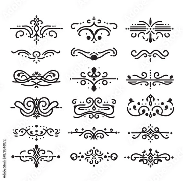 Fototapeta  set of borders  and Corners vector illustration 