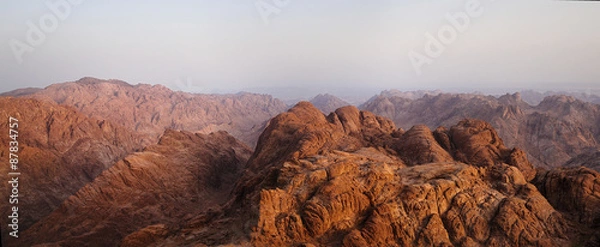 Obraz Photography of rocky mountains peaks on sunrise colours 2