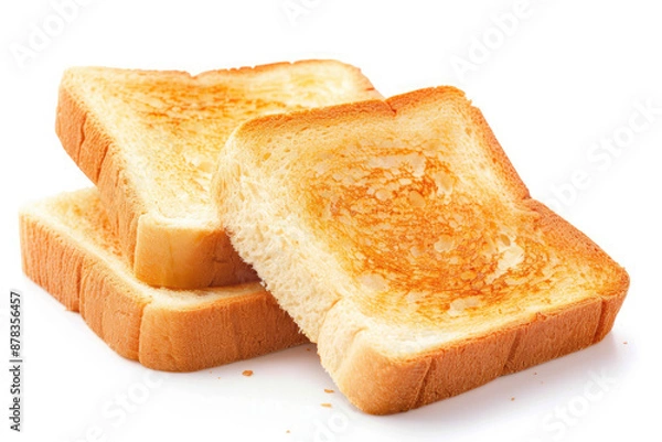 Obraz sliced toast bread isolated on white background, clipping path