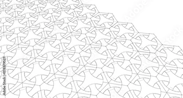 Fototapeta decorative grid abstract ornament 3d illustration