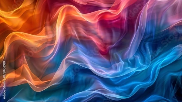 Fototapeta Dynamic abstract wave patterns in a variety of colors, creating a sense of movement and energy