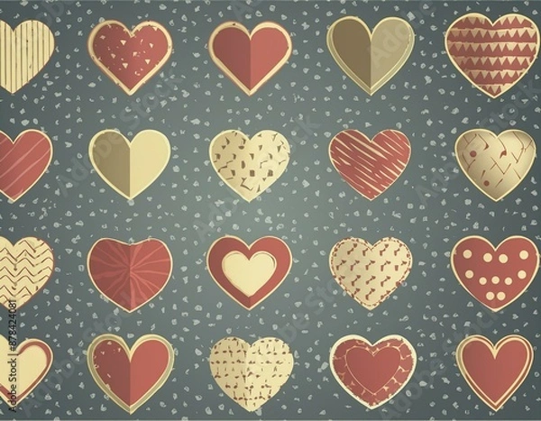 Fototapeta seamless background with hearts