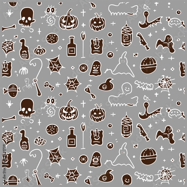 Obraz Halloween Seamless Pattern Design: Spooky and Festive Graphics for Seasonal Projects and Decorations