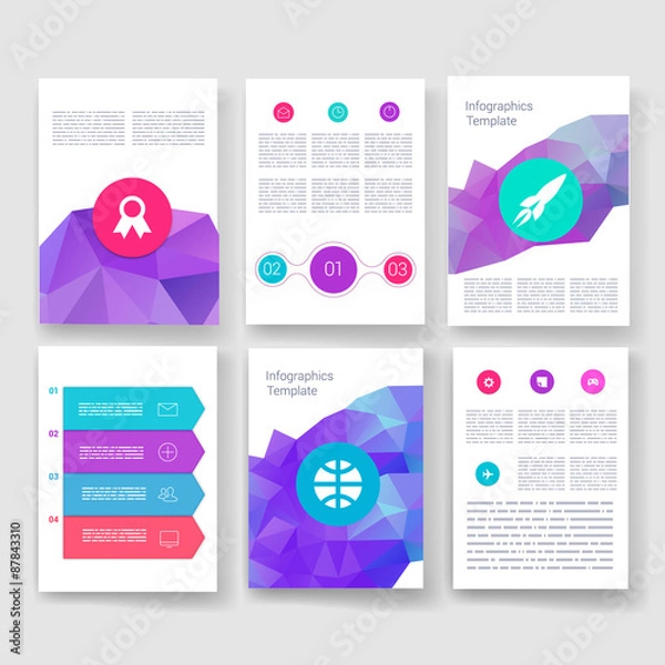 Fototapeta Templates. Design Set of Web, Mail, Brochures. Mobile