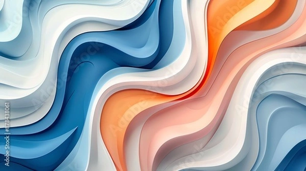 Fototapeta 3D background featuring dynamic wavy lines in various colors.