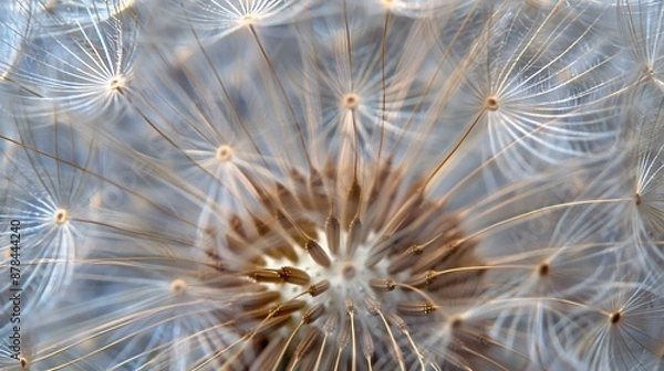 Fototapeta Close-Up of a Dandelion's Delicate Seeds