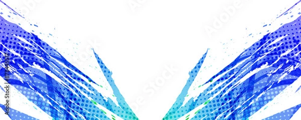 Obraz Abstract Sport Background with Colorful Gradient Brush Background. Grunge Brushstroke Element with Halftone Effect for Poster or Banner Design