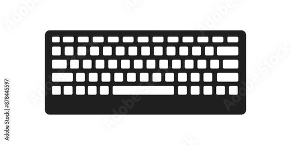 Fototapeta Simple flat keyboard icon on white background.