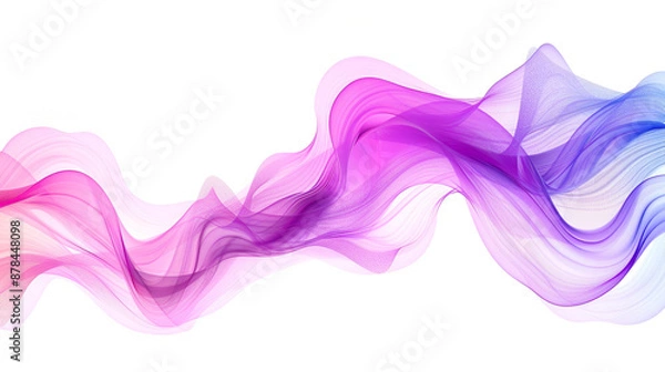Fototapeta Abstract multicolored smoke on a white background ,swirling movement of purple smoke group, abstract line Isolated on white background