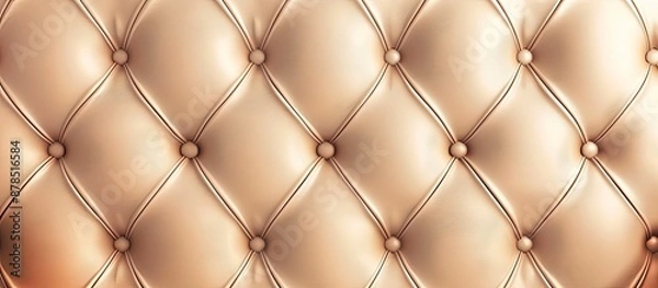 Fototapeta Luxurious beige leather upholstery with vignette on the background with space for text, emphasizing design and fashion. Ideal for a copy space image.