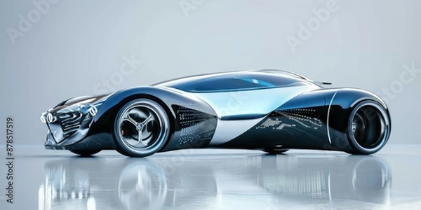 Fototapeta Futuristic car design with innovative technology elements.