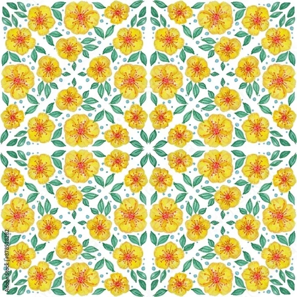 Obraz Seamless floral pattern with hand drawn elements