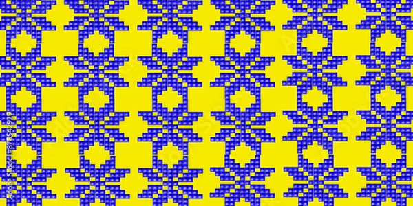 Fototapeta Colors and pattern for independence day Ukraine. 3d render.