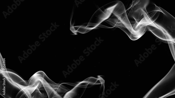 Fototapeta Abstract white smoke against a black background, resembling a cloud, creating a dramatic and mysterious atmosphere