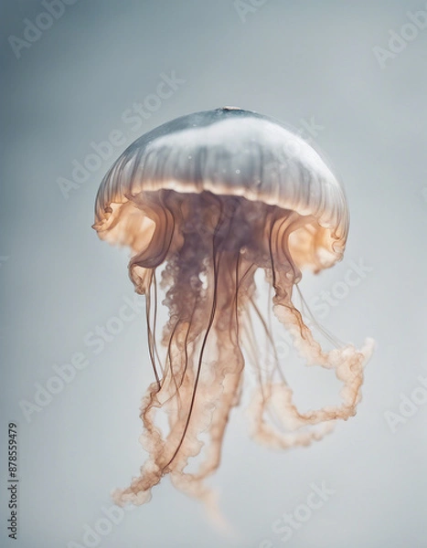 Obraz jellyfish, isolated white background, copy space for text
