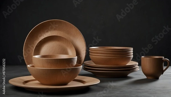 Fototapeta A futuristic dinner set that integrates sustainable materials ai_generated