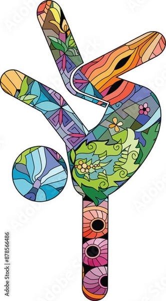 Fototapeta Icon BREAK DANCING in the style of abstract hand drawing.